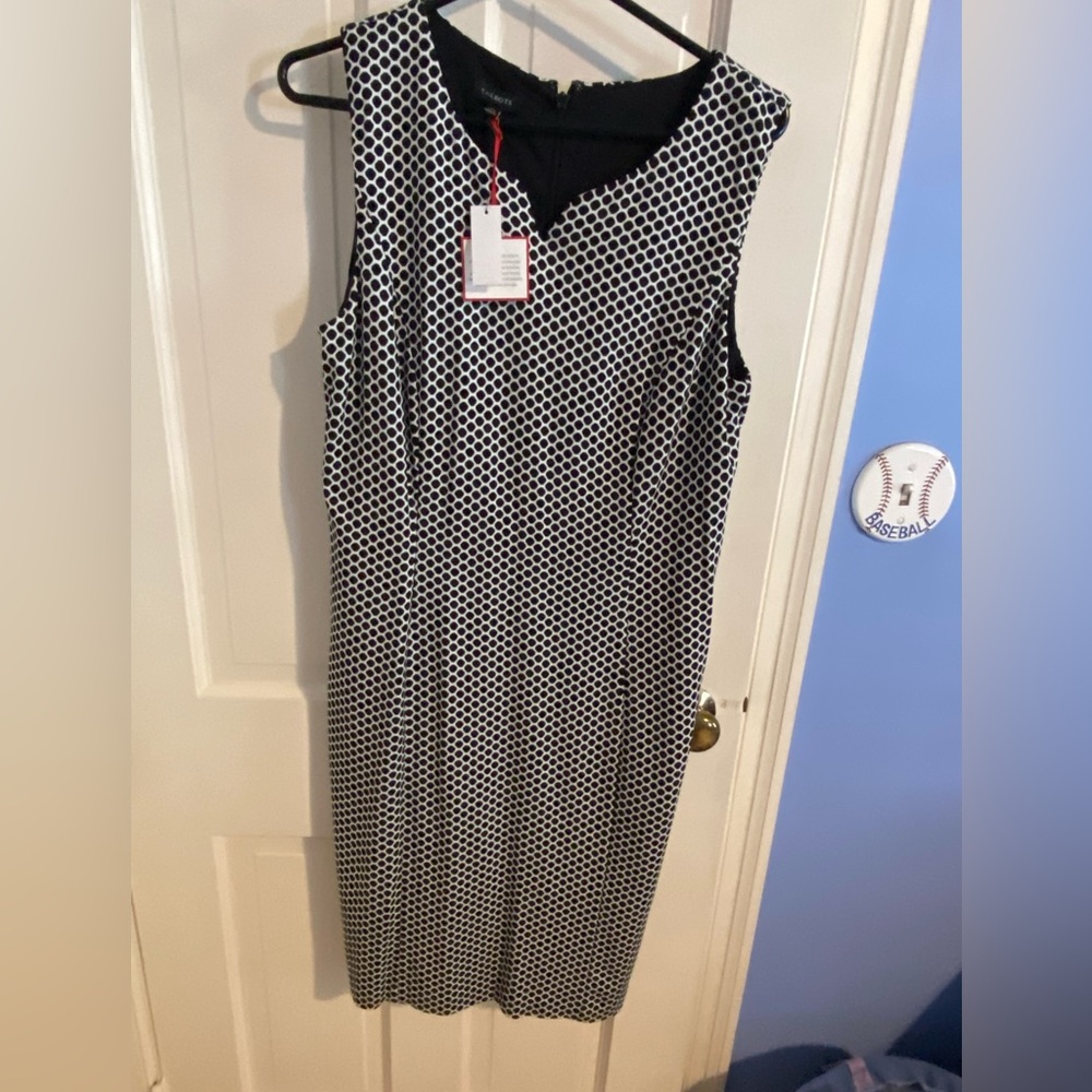 Talbots black and white knit dress